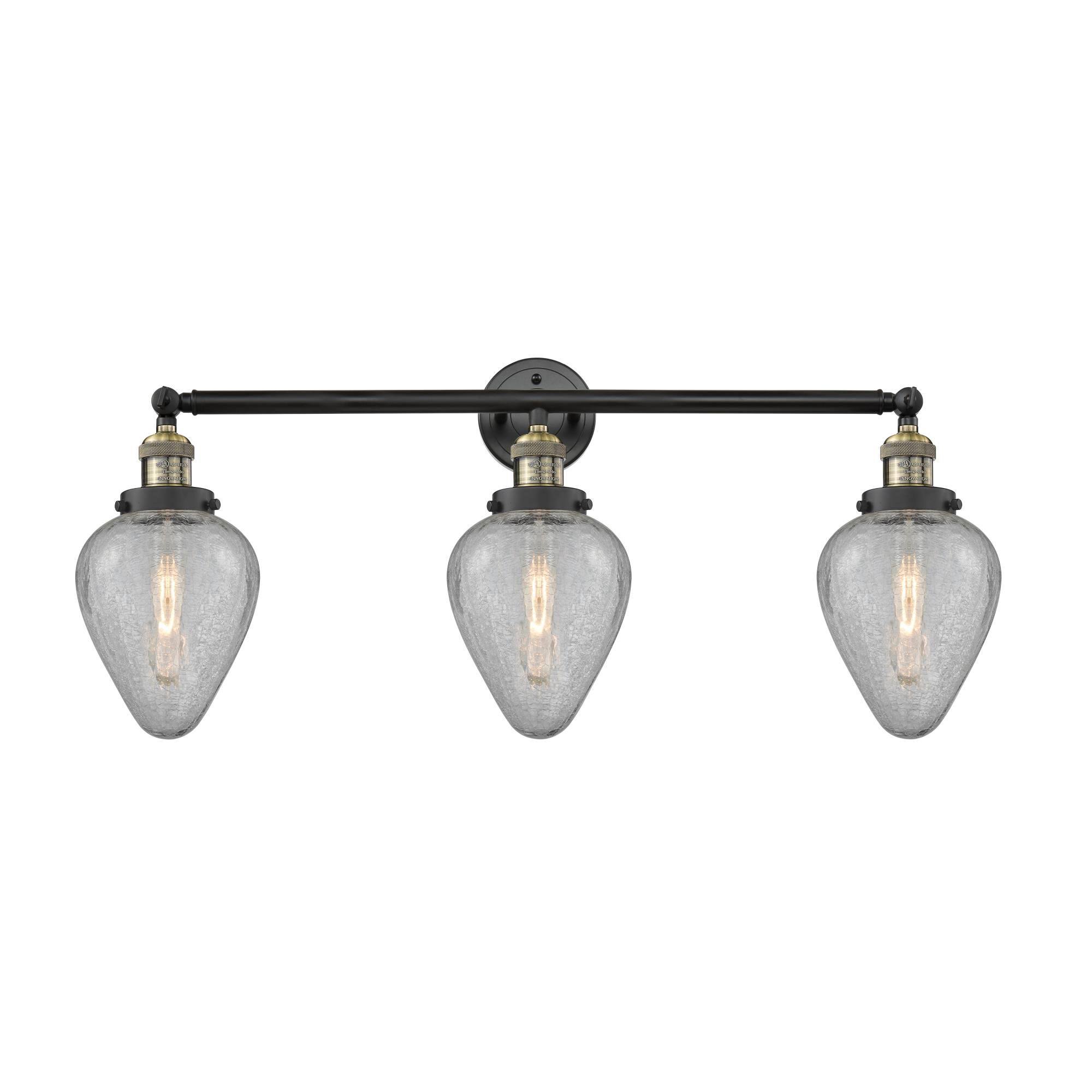 Innovations 205-BAB-G165-LED Black Antique Brass Geneseo 3 Light Bath Vanity Light