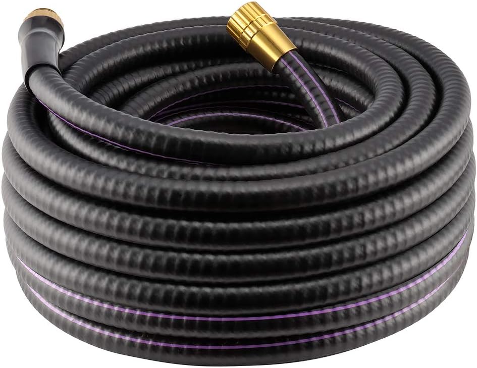 Giraffe Reinforced Garden Hose 5/8 in x 50 ft, Never Kink PVC Water Hose Heavy Duty, Male to Female Brass Fitting Pack of 2