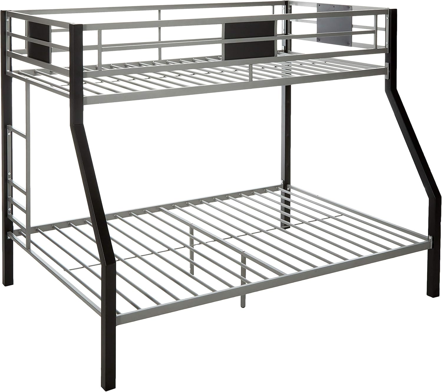 Signature Design by Ashley Dinsmore Industrial Twin Over Full Metal Children's Bunk Bed with Ladder, Black & Gray