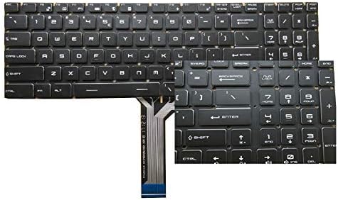 Laptop Colourful Backlit Keyboard for MSI GS75 Stealth 8SE 8SF 8SG MS-17G1 GS75 Stealth 9SG 9SF 9SE 9SD English US Black RGB Backlit with Interface