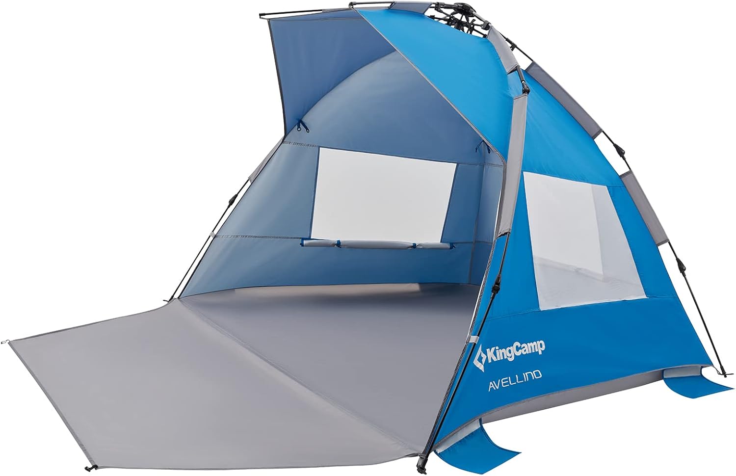 KingCamp Beach Tent Pop Up 3-4 Person Beach Canopy Tent Sun Shade 10s Easy Set Up Windproof Beach Tent Sun Shelter with Extendable Floor Beach Outdoor UPF50+ Sun Protection Portable Beach Tent