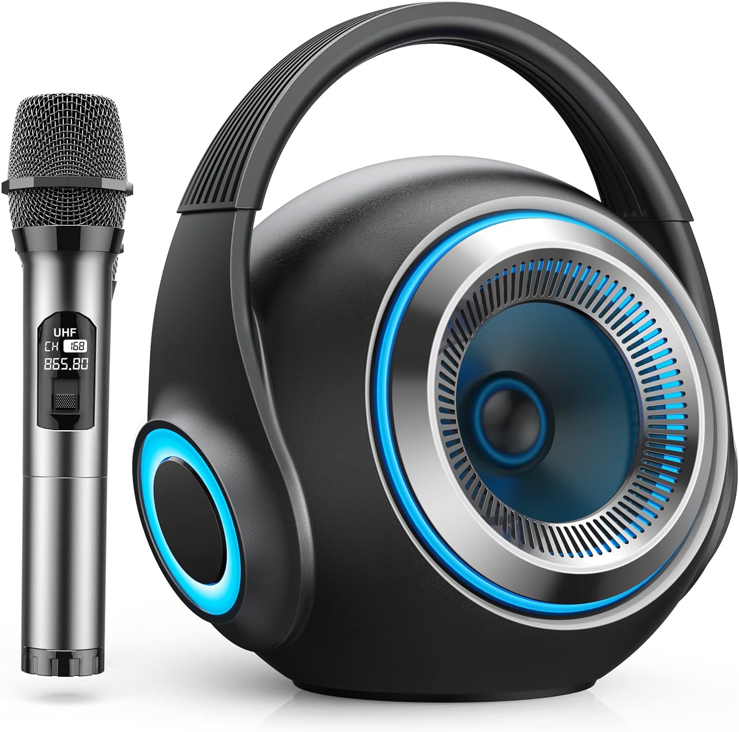 Bluetooth Speakers, Portable Bluetooth Speakers with Subwoofer Heavy Bass, Home Bluetooth Wireless Speaker with Mic Remote Control,Colorful Lights, Stereo Sound, for Home, Party, Travel… Pack of 2