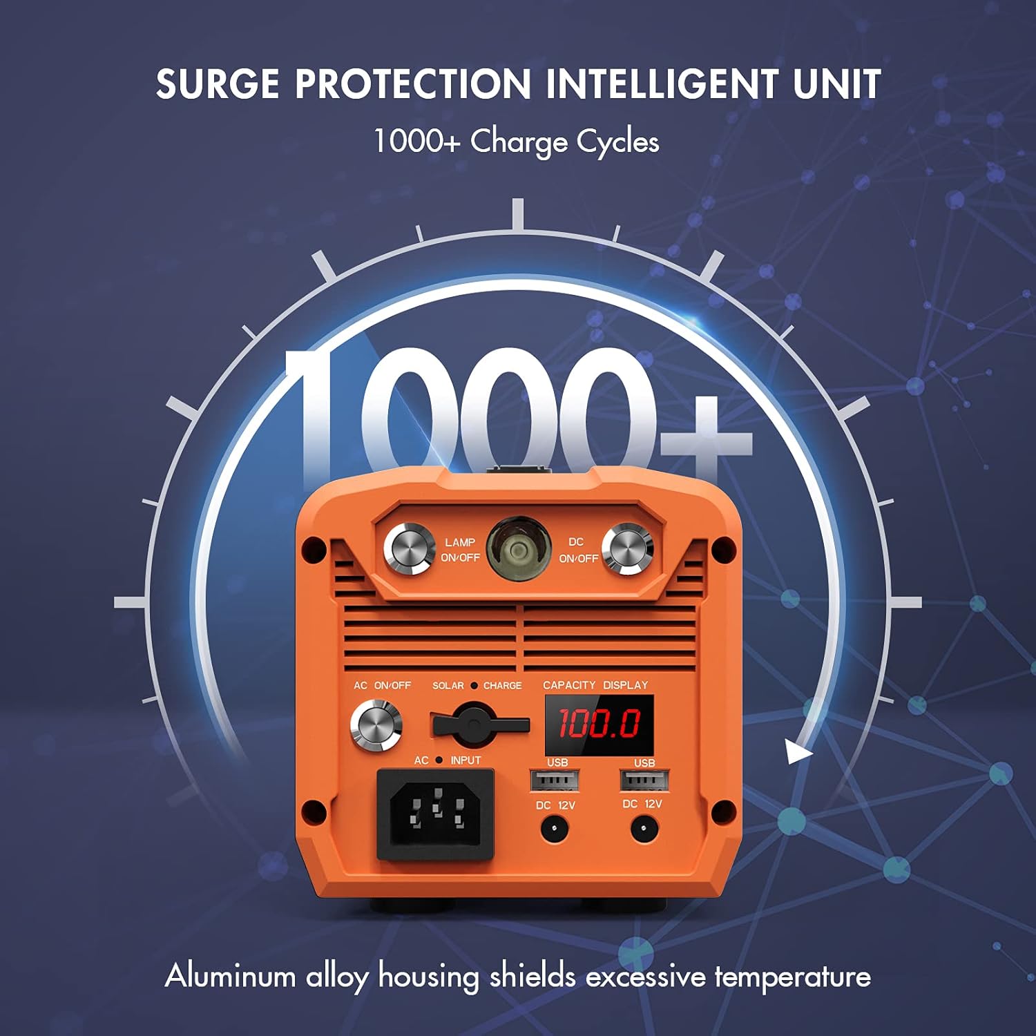 Homeyears 518Wh Portable Power Station ES-500,518Wh 144000mAh Outdoor Solar Generator Mobile Lithium Battery Pack with 110V/500W AC Outlet & LED Flashlight, Clean & Silent Solar Generator for Outdoor RV/Van Camping, Emergency, CPAP, Home