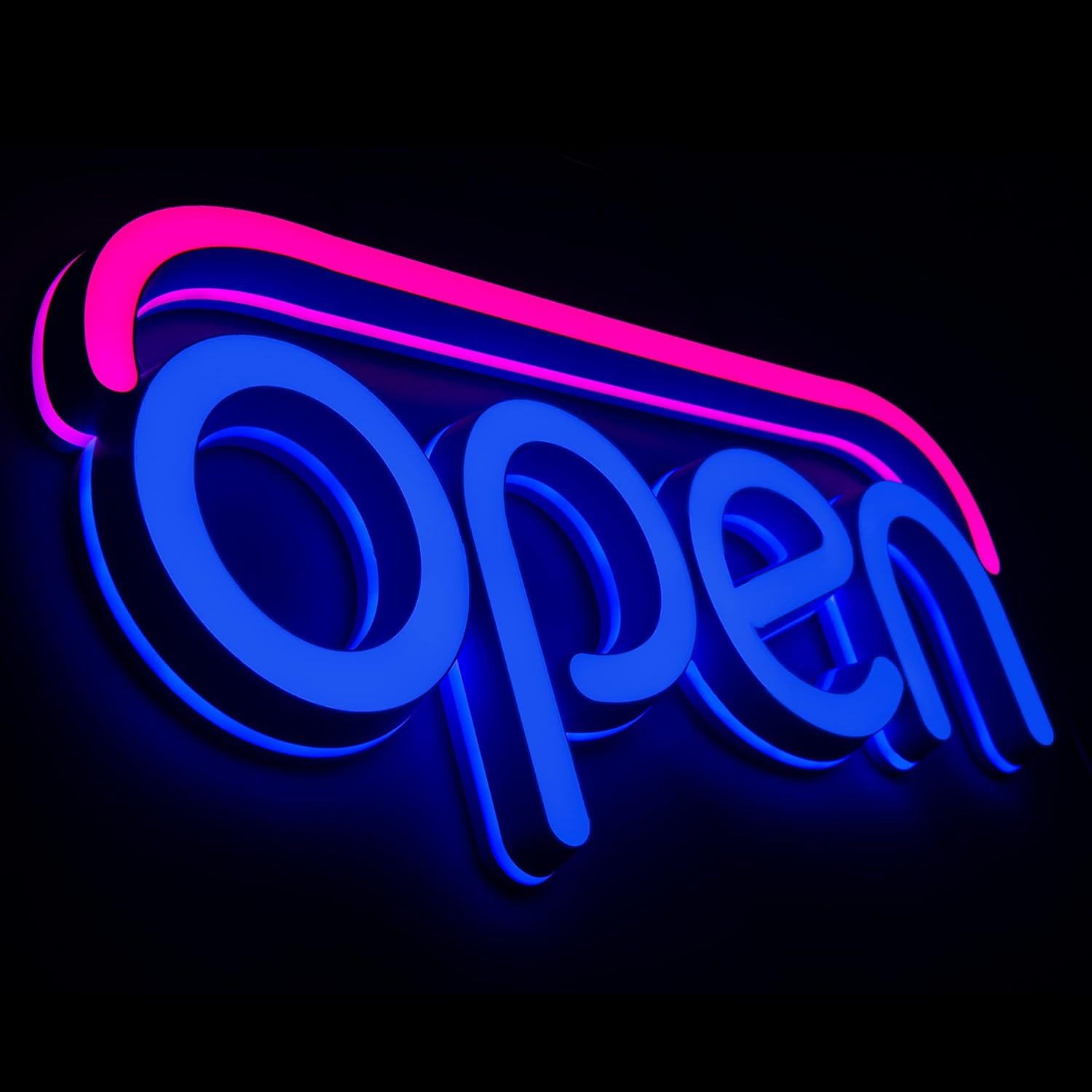 Anrookie LED Open Sign, Static Display or Flashing Mode, Ideal for Restaurant, Bar, Salon and More, Remote Control, 19.7x9 Inch, with Open/Close Sign (yellow) Pack of 2