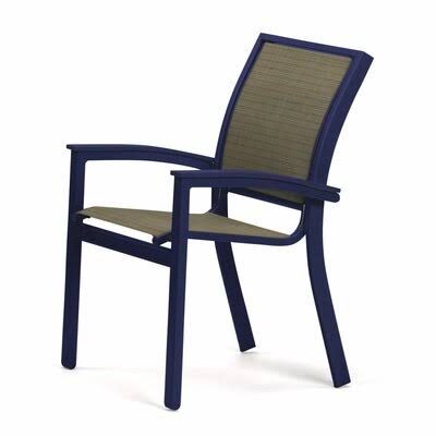 Bazza Stacking Patio Dining Armchair Telescope Casual Frame Color: Textured Desert, Seat Color: Skip