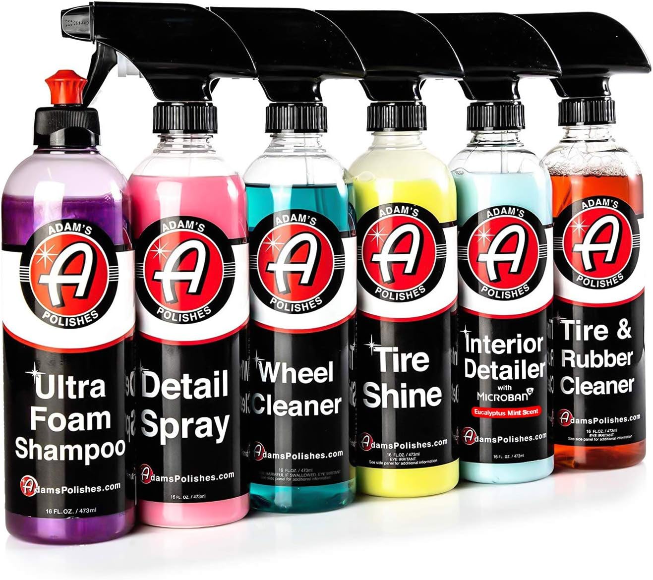 Adam's Elite 6 Pack - Our Top Selling Car Detailing Products Bundled Together - Clean, Shine & Protect Your Interior, Wheels, Tires & Paint (Elite)