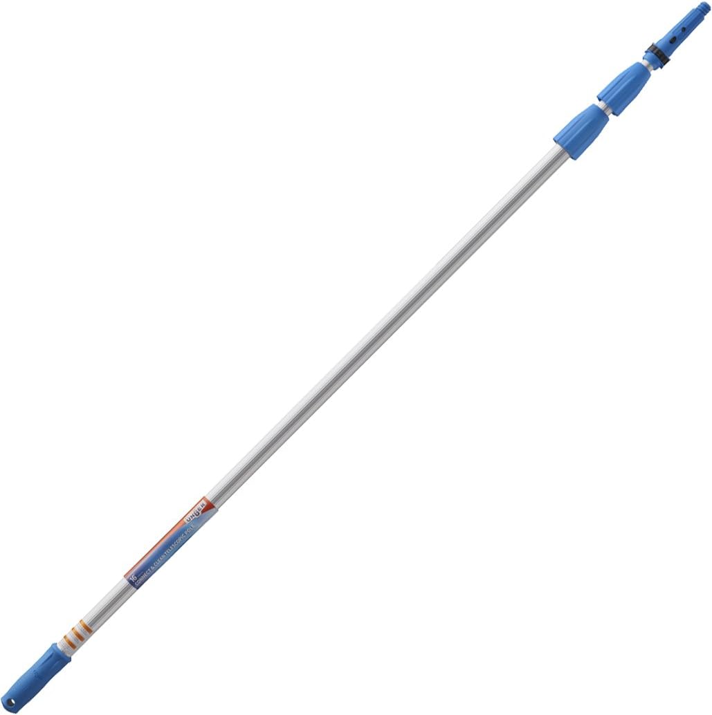 Unger Professional Connect & Clean 6 - 16 Foot Telescoping Extension Multi-Purpose Pole with Removable Cone, Window Cleaning, Dusting Pack of 2