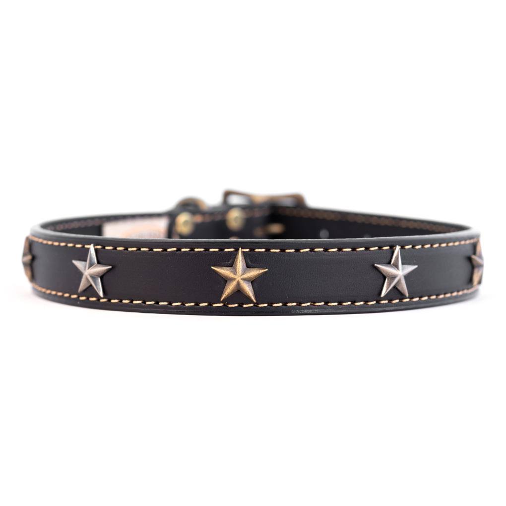 Star Studded Dog Collar | Exclusively Large Dog Collars Black / 18x22