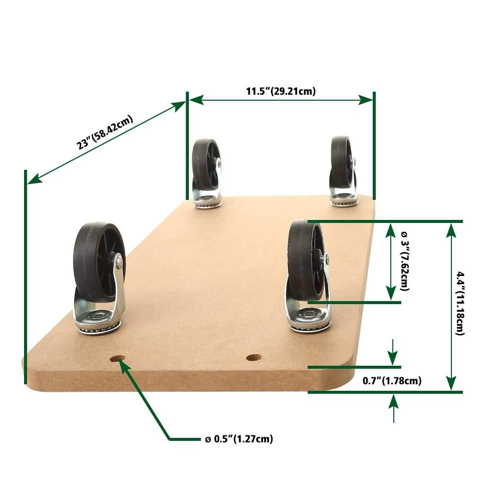 Factorduty 2 Pack of 23 X 11.5 Rectangle Wood Platform Dolly Dollies Furniture Dolly Mover Carrier Dolly Cart 500-LB Load Rating 3 Inch Wheel Pack of 2