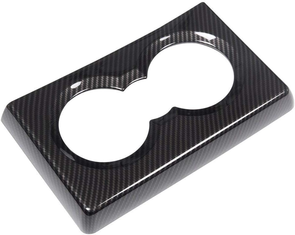 Interior Auto Vehicle Accessory, for Alfa Romeo Giulia 2016-2018, Rear Row Cup Holder Frame Cover Trim Carbon Fiber ABS Chrome plastic Black, 1 pcs/set