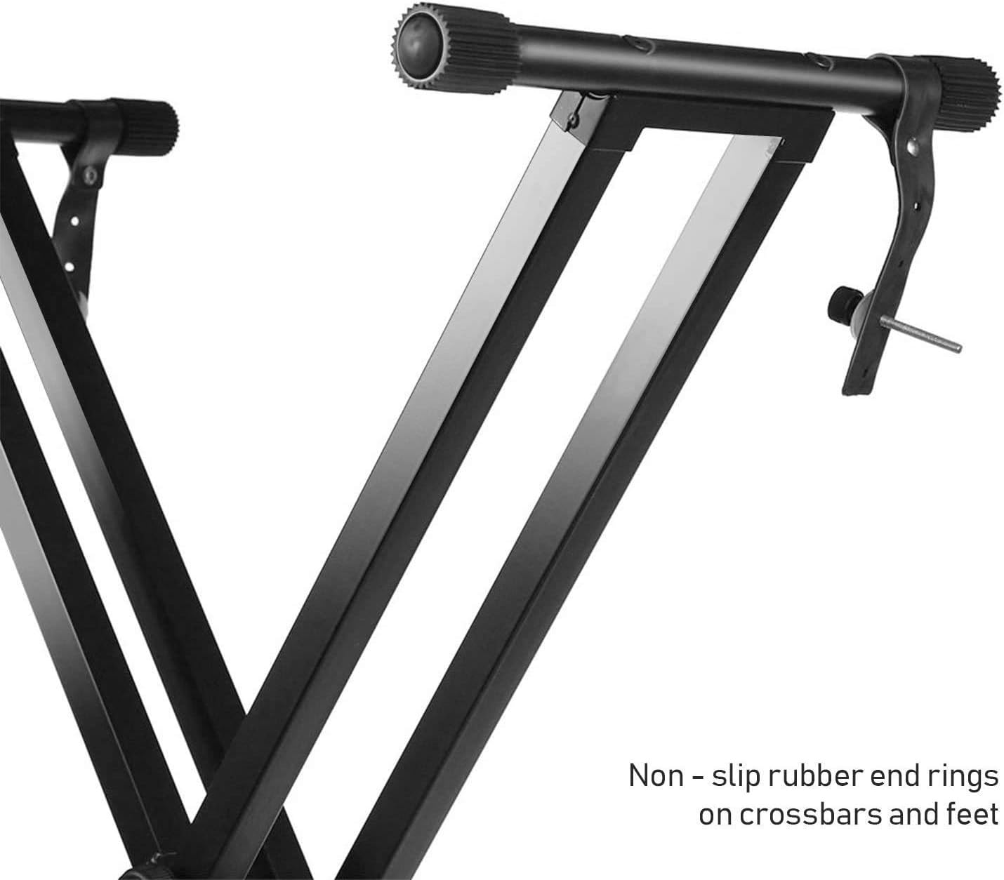 Kadence Keyboard Stand - Heavy-Duty Piano Stand (NK13-3kg Dual Braced) - Piano Keyboard Stand with Locking Straps - Keyboard Double X Stand - Keyboard Music Stand for Kids & Adults Pack of 2