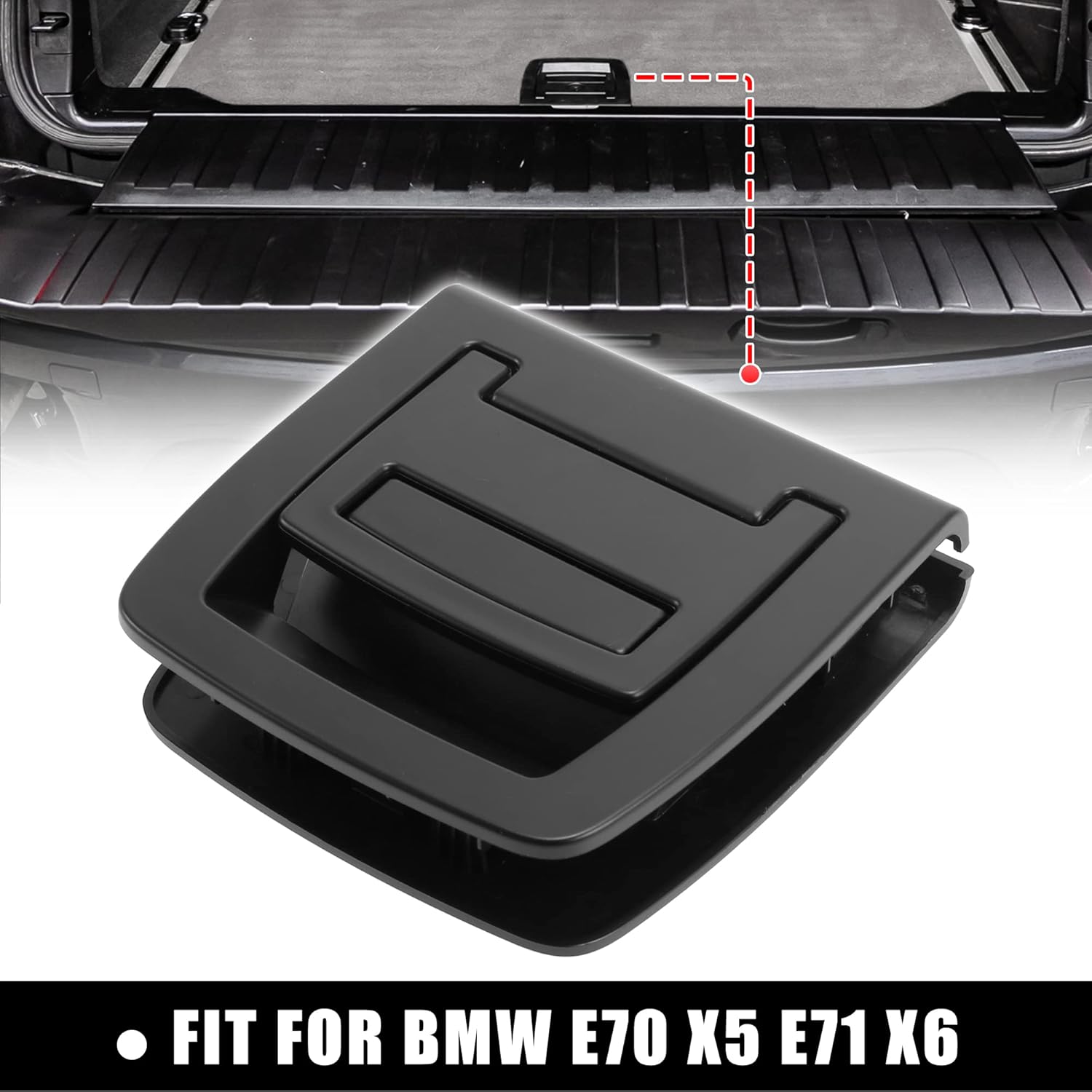 X AUTOHAUX Black Rear Trunk Mat Carpet Handle for BMW E70 X5 E71 X6 2006-2013 9120283 51479120283