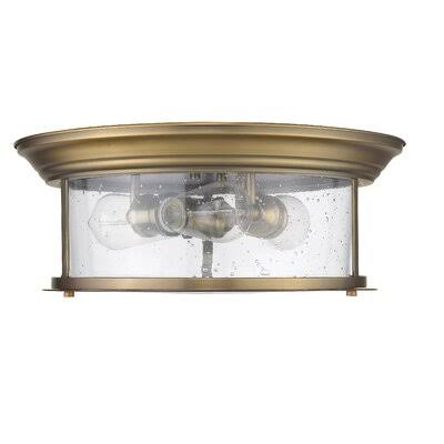 Canale 3 - Light 15.5x22 Flush Mount Beachcrest Home Finish: Heritage Brass