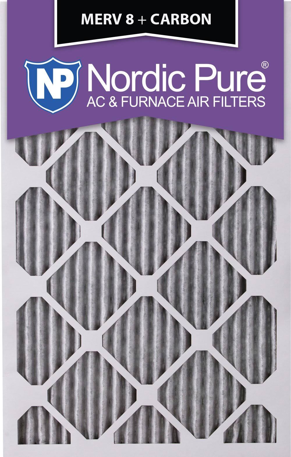 Nordic Pure 14x24x1 MERV 8 Pleated Plus Carbon AC Furnace Air Filters 6 Pack