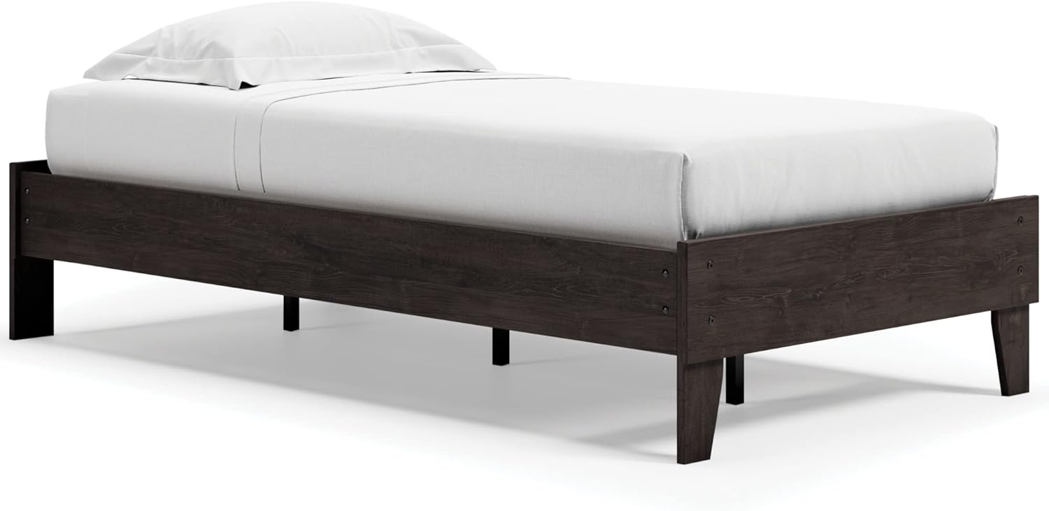 Signature Design by Ashley Finch Modern Platform Bed Frame, Full, Black
