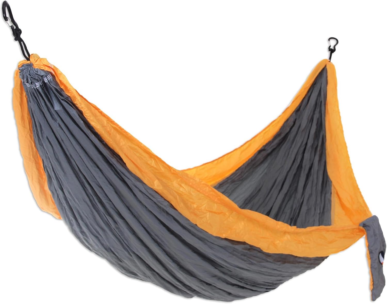 NOVICA Grey with Orange Trim Parachute Portable 2 Person XL Camping Hammock with Hanging Straps, Morning Dreams' (Double) Pack of 2