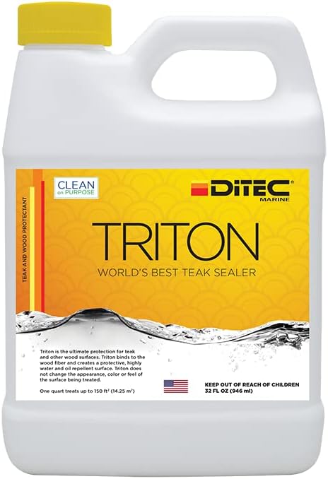 DITEC Marine Triton - Teak Protector, 1 Quart | Teak Protector | Marine Cleaning Products | Teak Oil Replacement | Teak Sealer and Teak Cleaner Pack of 2