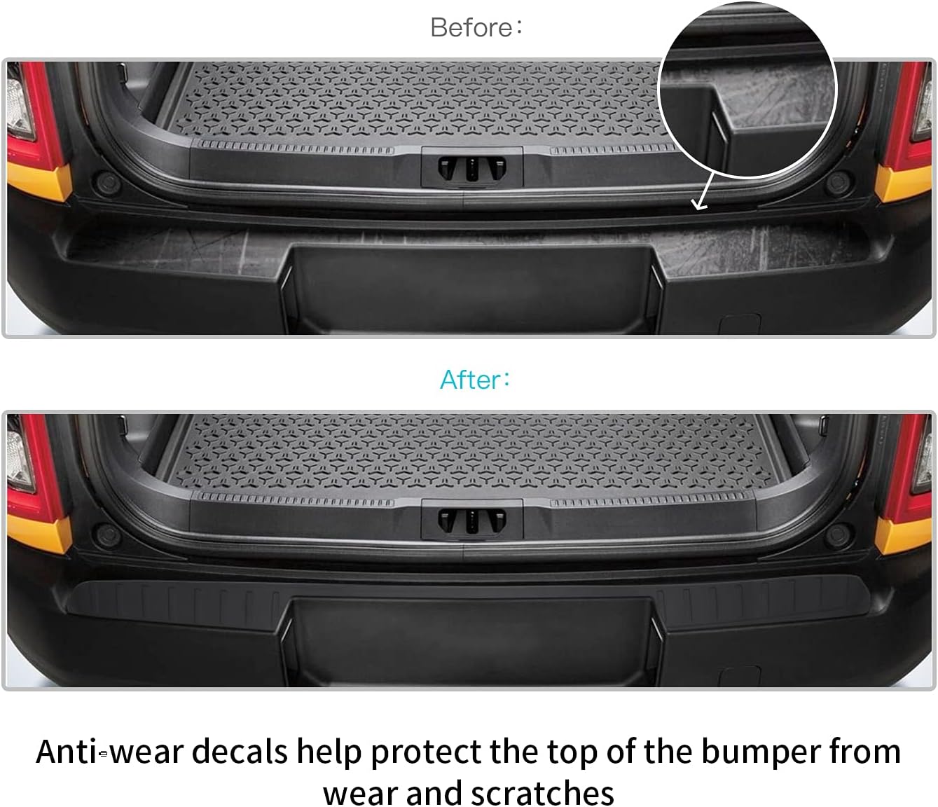 CDEFG Rear Bumper Protector Guard for 2021 2022 Bronco Sport CX430 Trunk Door Entry Guards Accessory Trim Cover Car Exterior Accessories