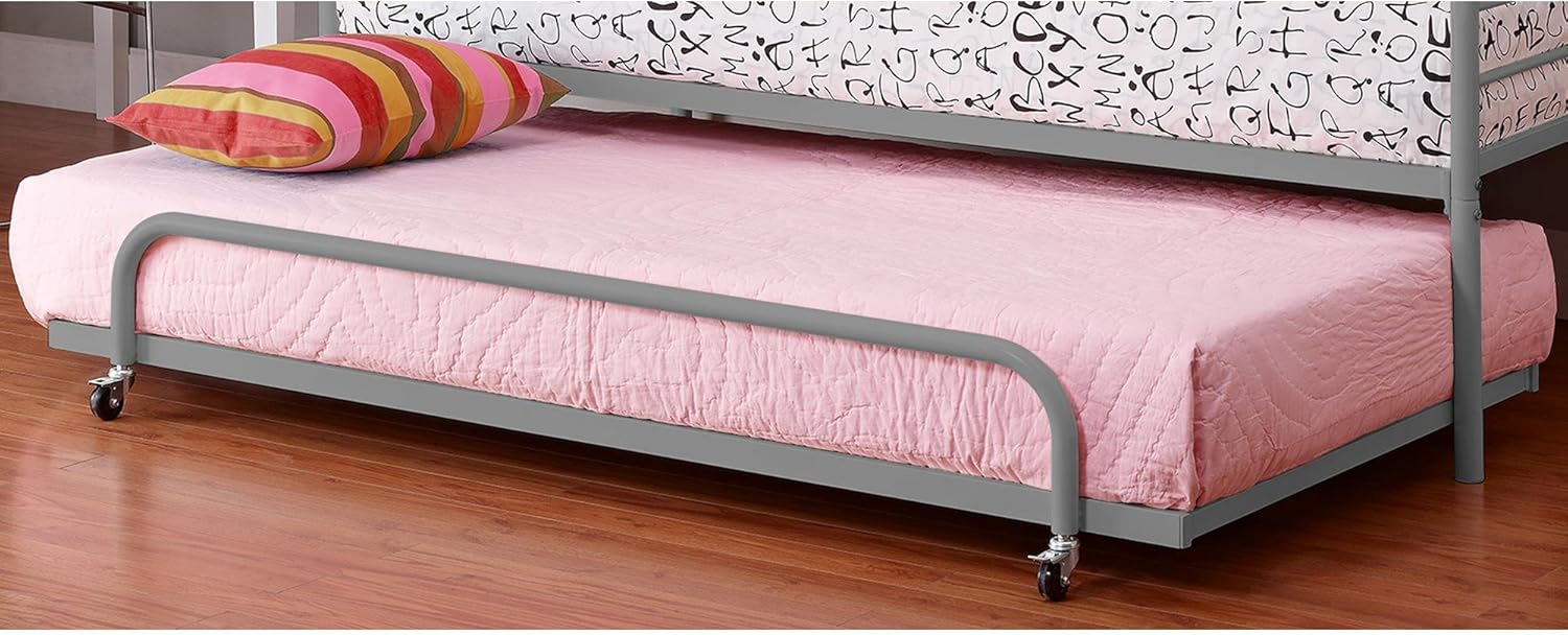 DHP Metal Trundle for Daybed Frame, FIts Twin Size, White Pack of 2