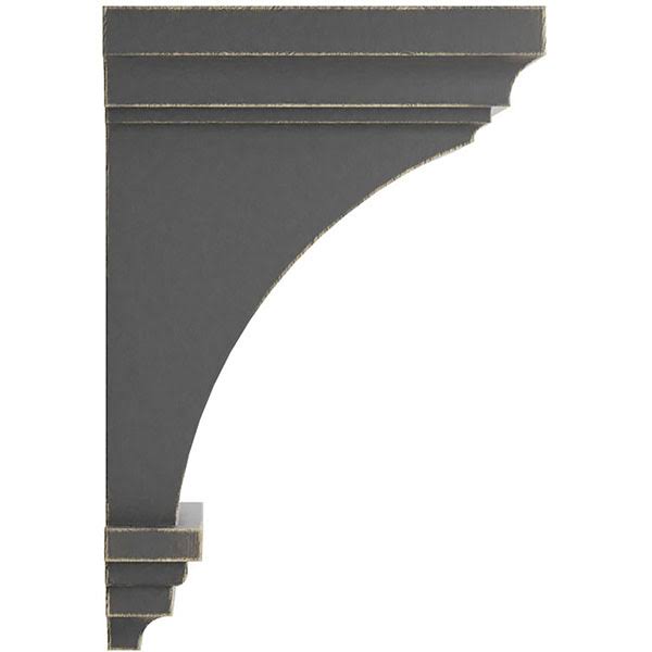5x22W x 5 3/4x22D x 10x22H Medium Jefferson Wood Vintage Decor Corbel, Black