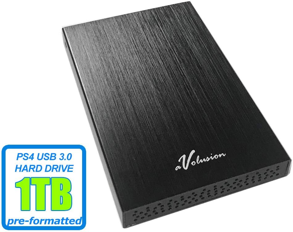 Avolusion HD250U3 1TB USB 3.0 Portable External Gaming PS4 Hard Drive (PS4 Pre-Formatted) - Retail w/2 Year Warranty Pack of 2