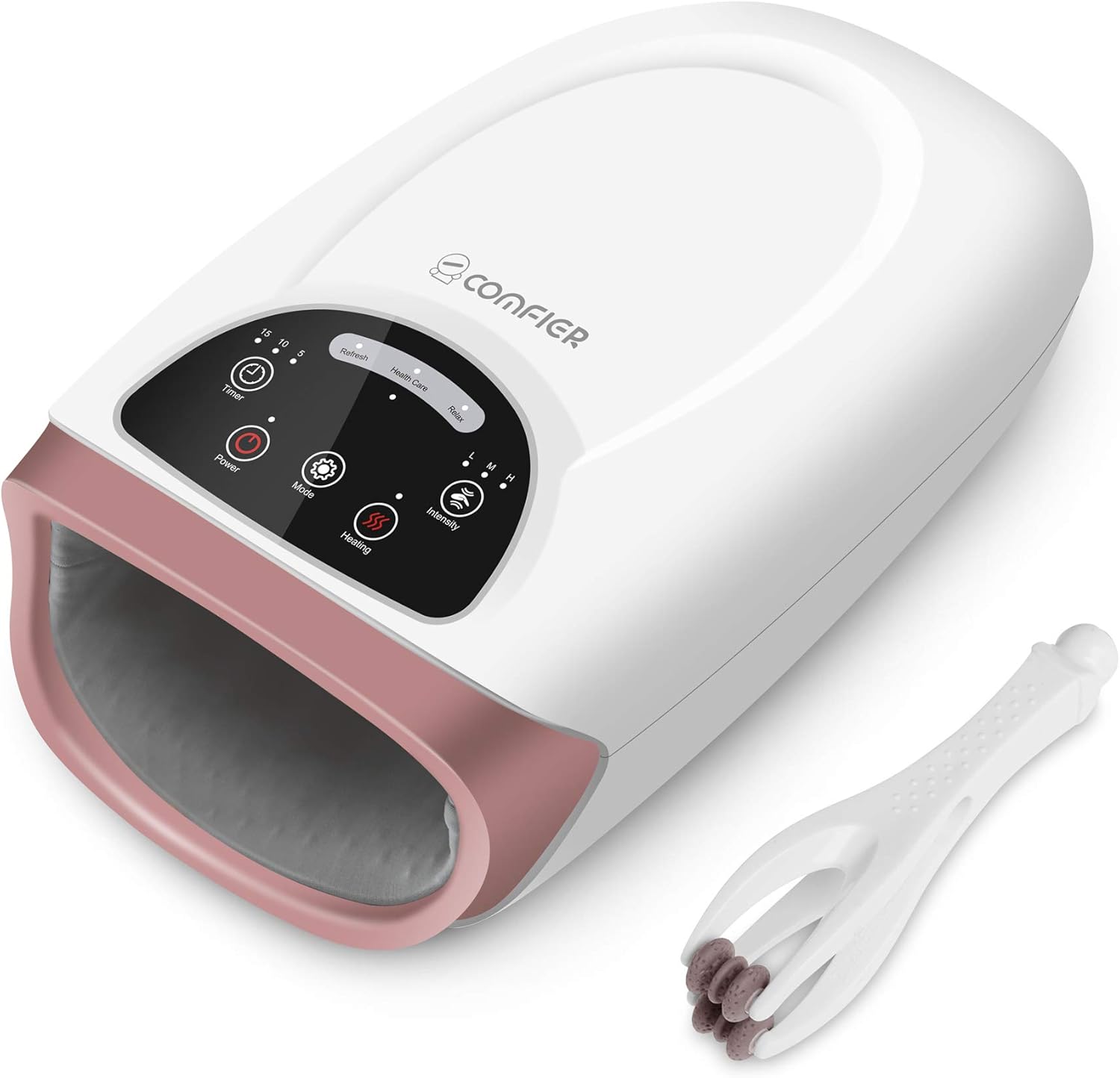 Comfier Hand Massager with Heat, Cordless Hand Massage Tool with Compression & Heating,3 Modes & 3 Levels Pressure Point Hand Massager for Arthritis and Carpal Tunnel from Finger to Wrist Pack of 2