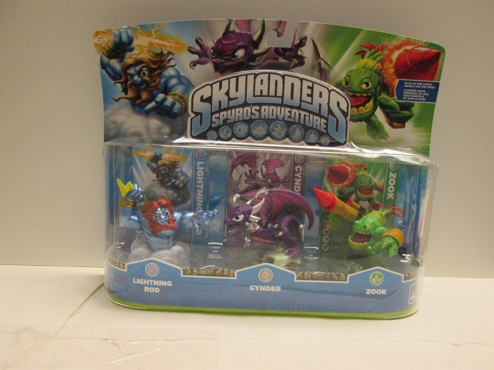 Activision Skylanders Spyro&s Adventure Lightning Rod Cynder Zook Figure New Sealed 3 Pack