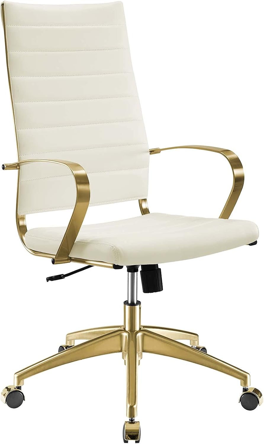 Modway Jive Gold Stainless Steel Executive Managerial Tall Swivel Highback Office Chair