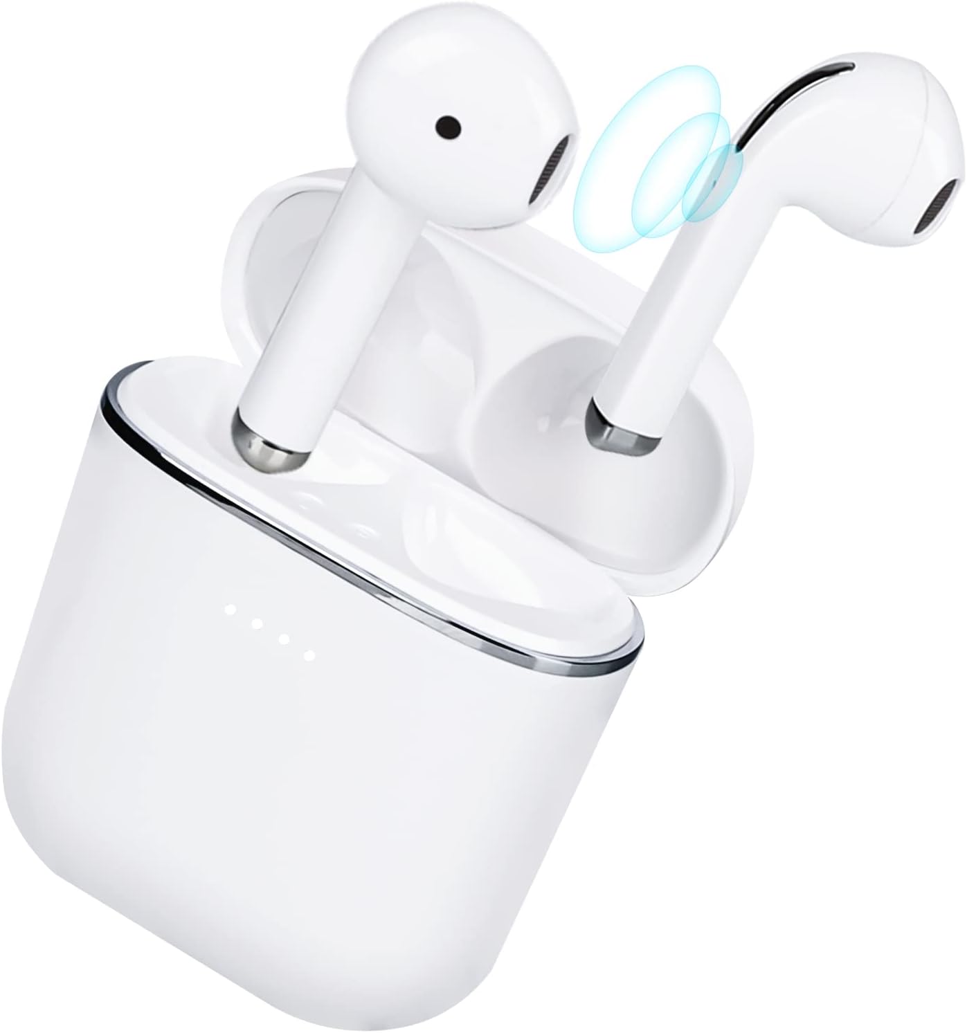 GOALSEN J-Series J05 HiFi Stereo Bluetooth Earbuds – Built-in 3 Sound Modes Touch Control Switch, HD Calls, Automatic Connection Dual Bluetooth 5.1 Wireless Headphones Each Independent Use - White Pack of 2