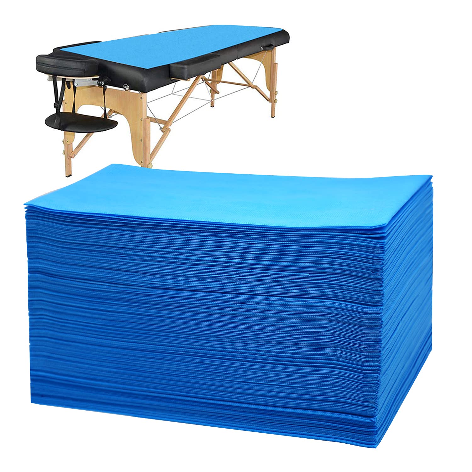 Bozikey 100PCS Massage Table Sheets, Disposable Bed Sheets for Massage Table, Spa Bed Covers for Esthetician, Tattoo, Waxing, Lash Bed, Salon Table, Non-Woven Fabric 71