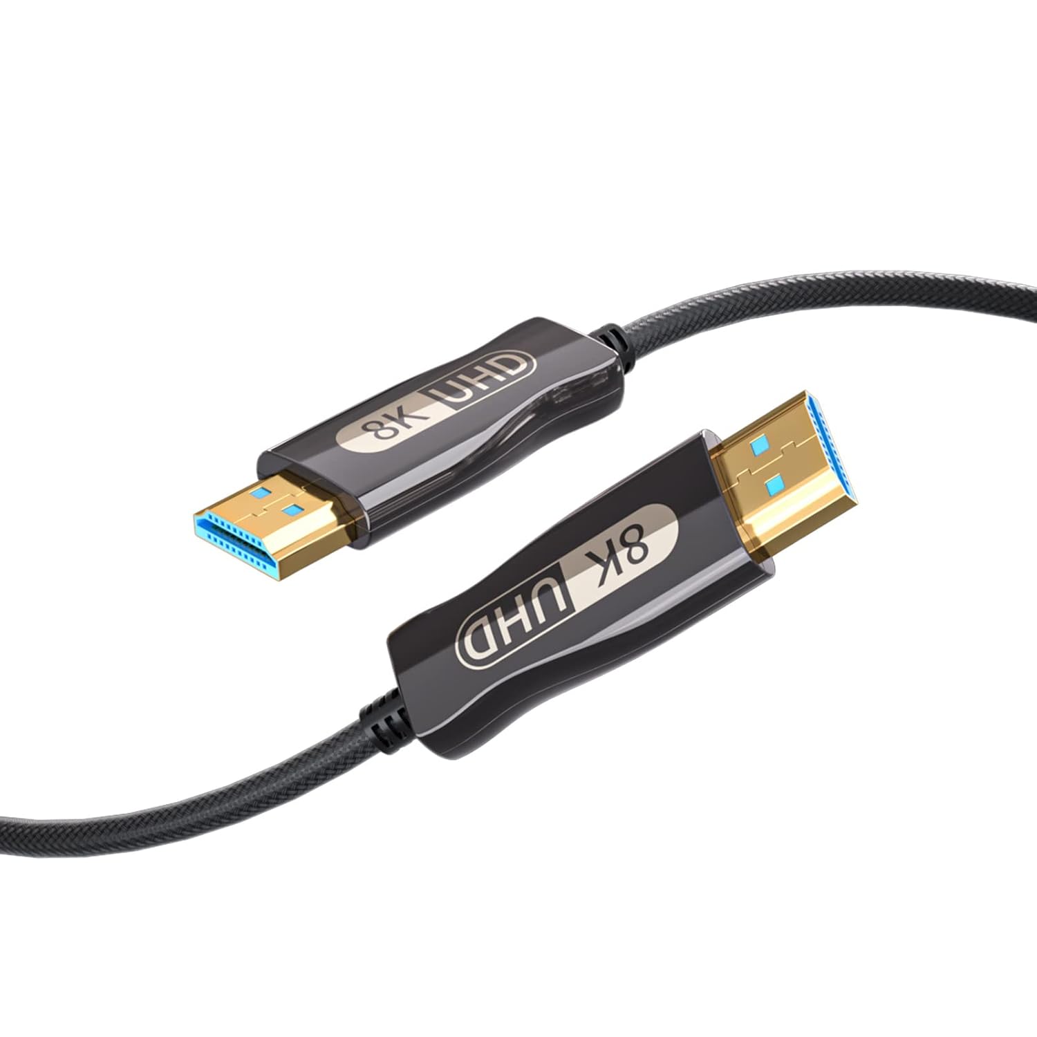 BUFFRIG 8K Fiber Optic HDMI 2.1 Cable 70ft, Ultra High Speed 48Gbps HDMI Cables (ARC & VRR & ALLM & QTF & QMS, 8K@120Hz/60Hz, 4K@144Hz/120Hz/60Hz) Pack of 2