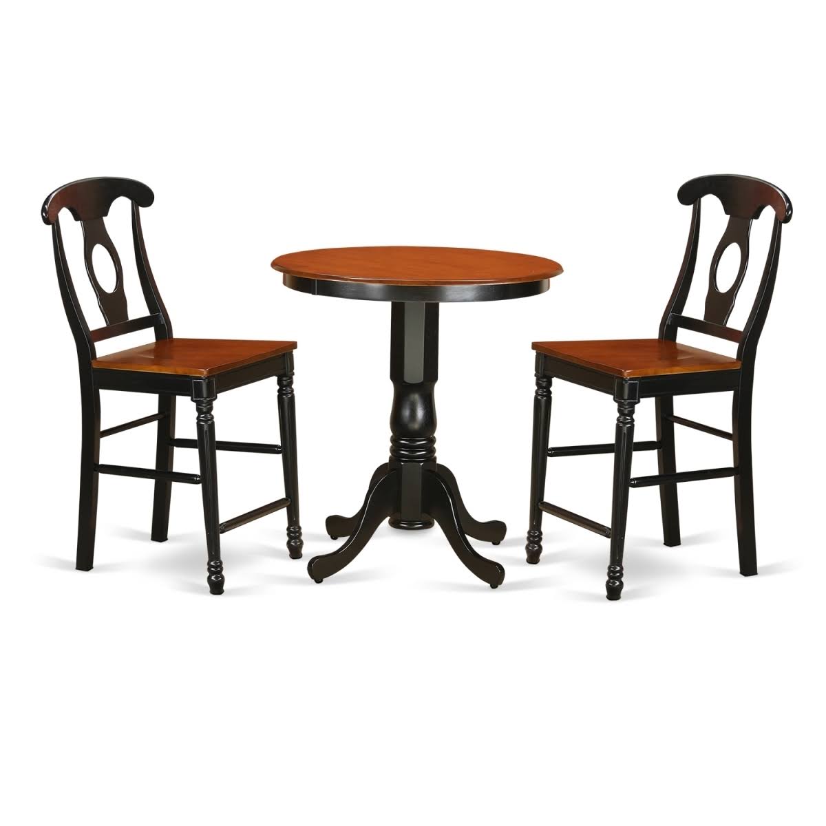 Dining Counter Height Pub Table u0026 2 Room Chairs Black Finish HO291036