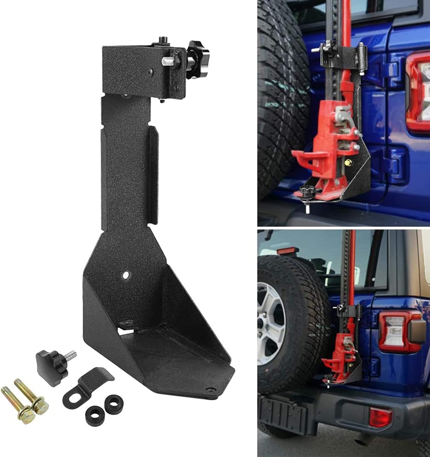 AUXMART High Lift Jack Mount Rear HIGH Lift Jack Mount for 2018 2019 2020 2021 Jeep Wrangler JL Off-Road Tailgate Jack Bracket Rear High Lift Mounting Kit (Not for JK)
