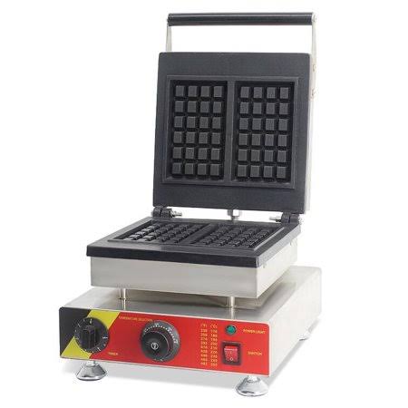 Intbuying Nonstick 2pcs Square Belgian Waffle Maker Iron Baker Machine 110V #022253