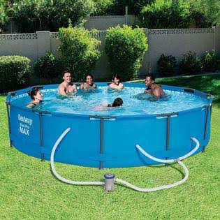 Bestway Steel Pro 12 ft. Round x 30 in. Deep Above Ground Pool Package
