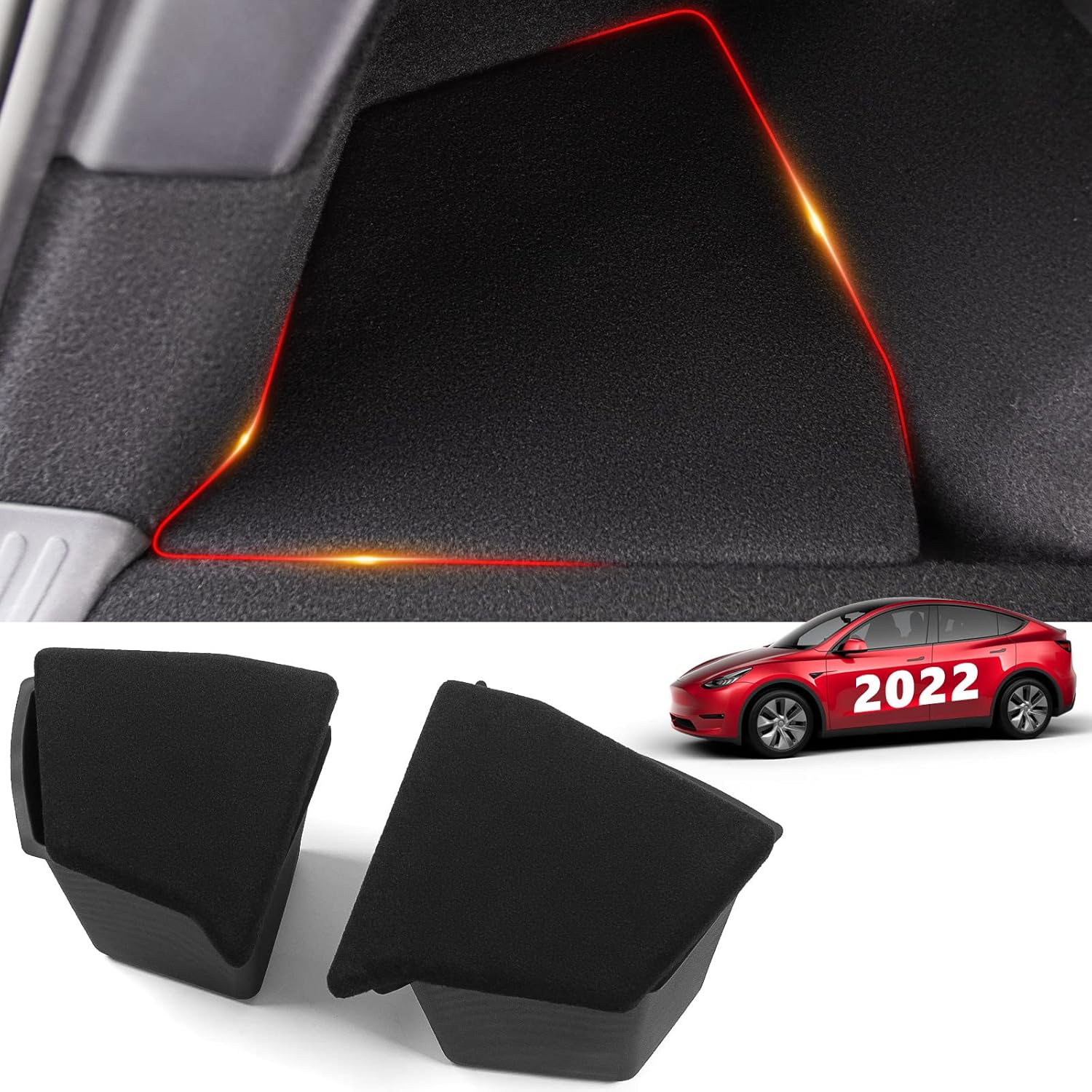 Xipoo Fit Tesla Model Y Trunk Organizer Storage Box Storage Packets Organizer for 2022 2021 2020 Tesla Model Y 5 Seater Accessories