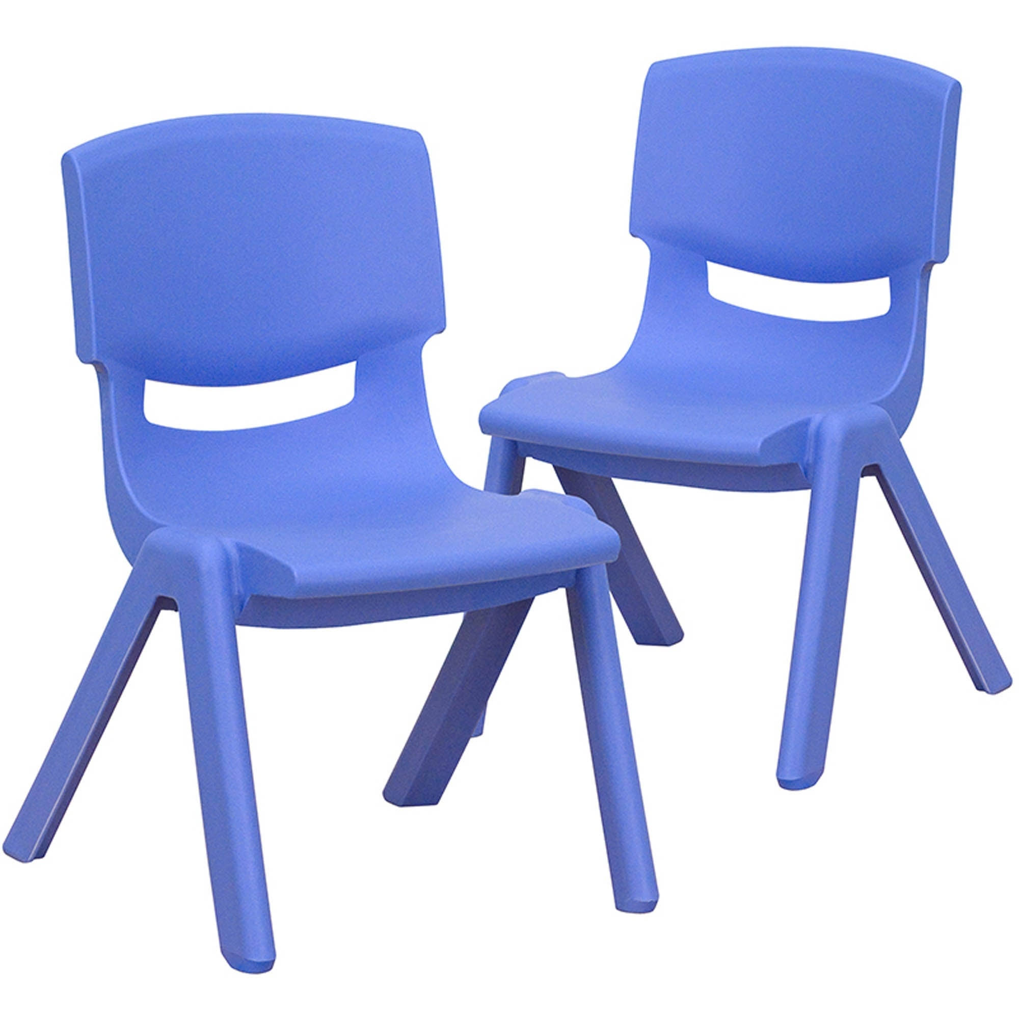 Offex Blue Plastic Stackable School Chair with 10.5x22 Seat Height, 2 Pack