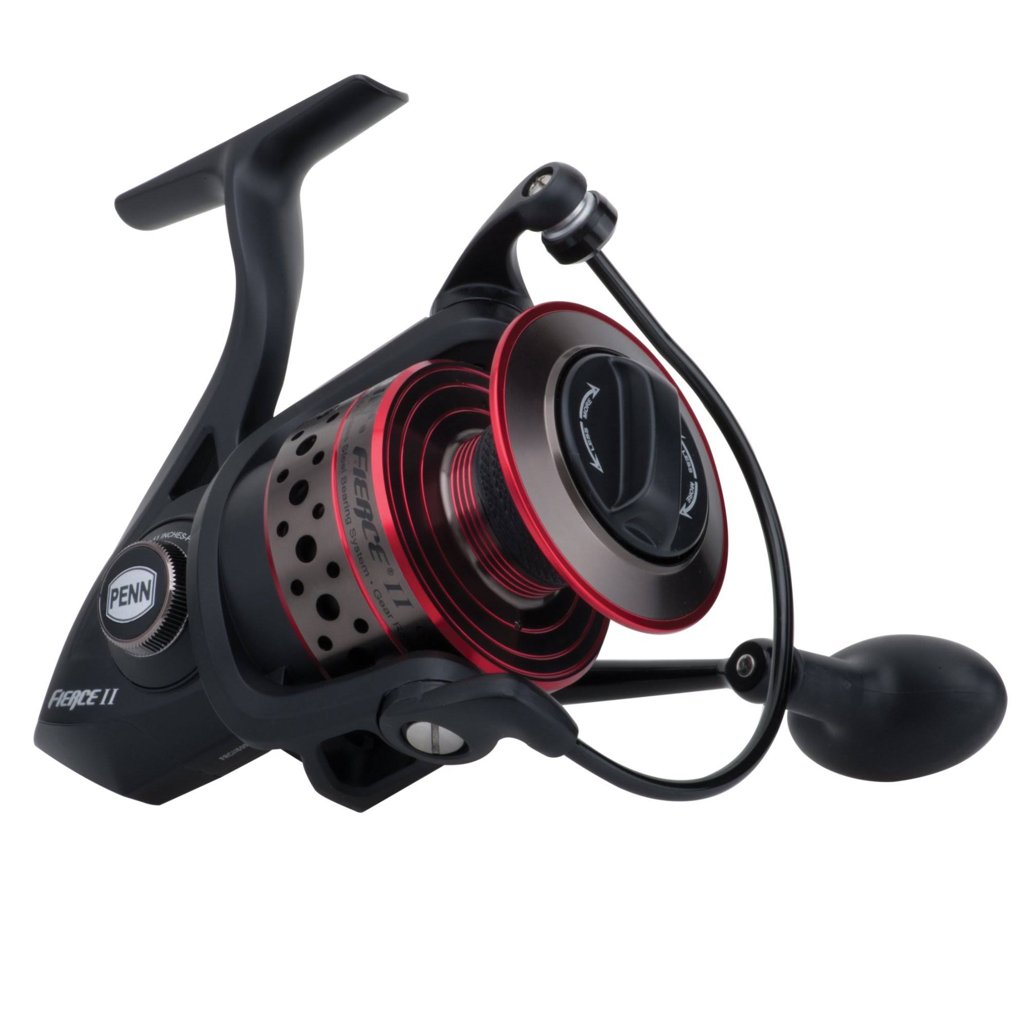 Fierce II Spinning Reel - 8000, 5.3:1 Gear Ratio, 5 Bearings, 25 lb Max Drag, Ambidextrous, Clam Package