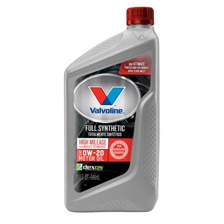 (9 Pack) Valvoline Full Synthetic High Mileage with Maxlife Technology SAE 0W-20 Motor Oil - 1 Quart