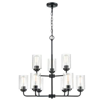 Quentin 9 - Light Unique Tiered Chandelier Laurel Foundry Modern Farmhouse Finish: Matte Black