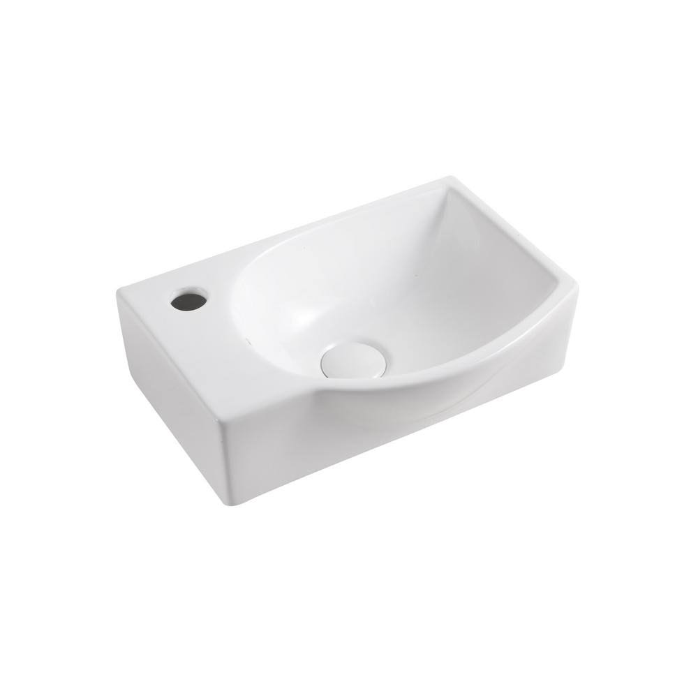 Elanti EC1805-R Right-Facing Ceramic 16&& Wall-Mount Bathroom Sink