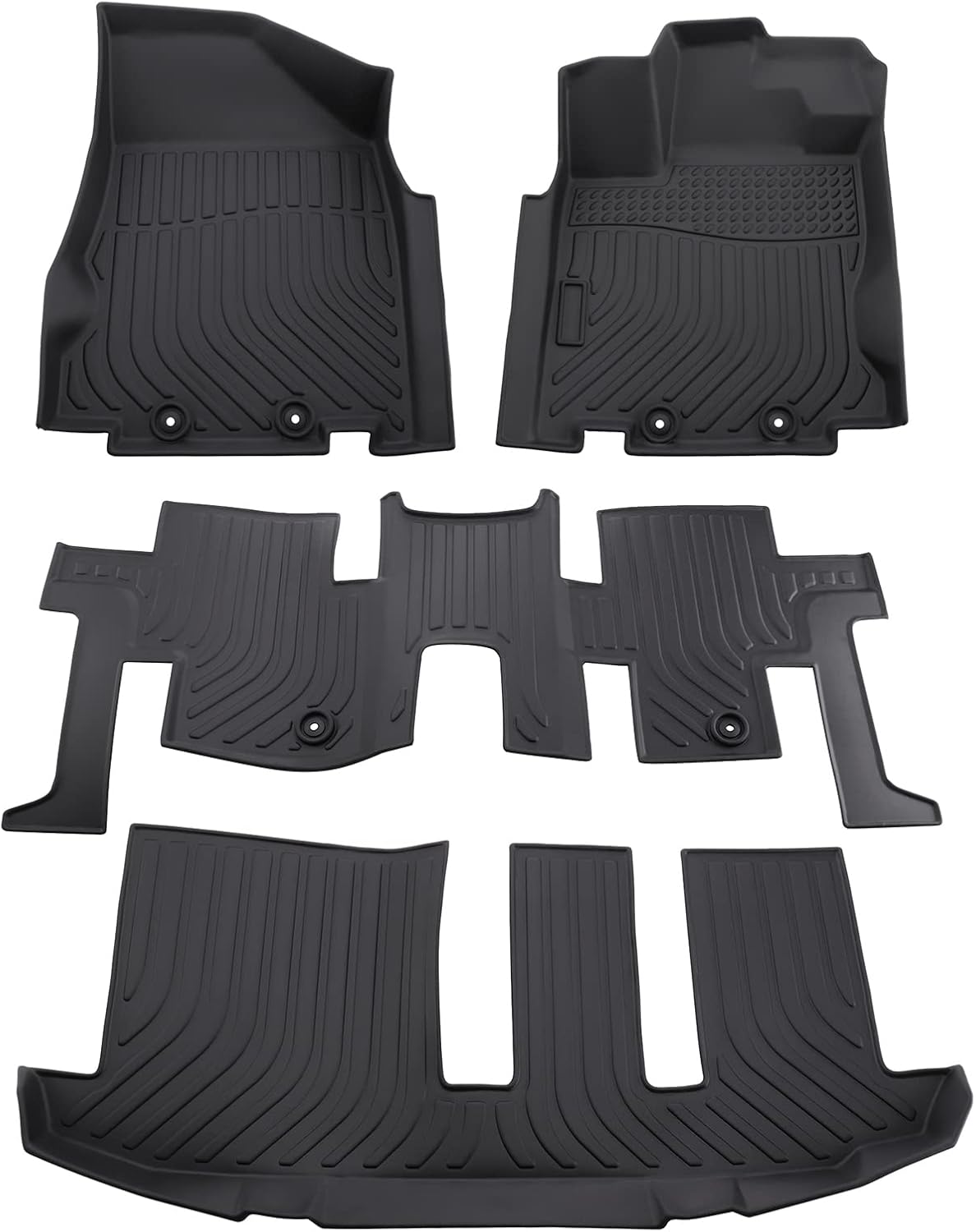 MotorFansClub 3 Row Floor Mats Fit for Compatible with Nissan Pathfinder 2013-2020/Infiniti JX35 2013/Infiniti QX60 2014-2020 Floor Liner Mat Black