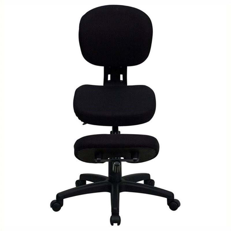 Scranton u0026 Co Mobile Ergonomic Kneeling Office Chair in Black - SC-454781