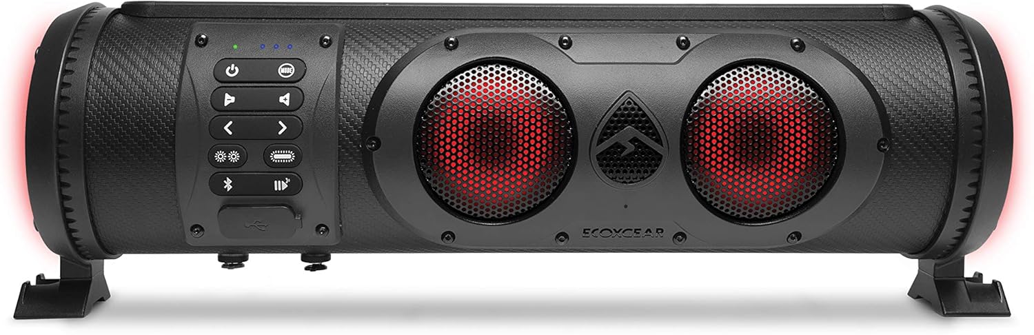 ECOXGEAR SoundExtreme SE18 Amplified Powersports Bluetooth 5 Speaker Soundbar Waterproof Sandproof with LED Lighting 300 Watts of Peak Power Pack of 2