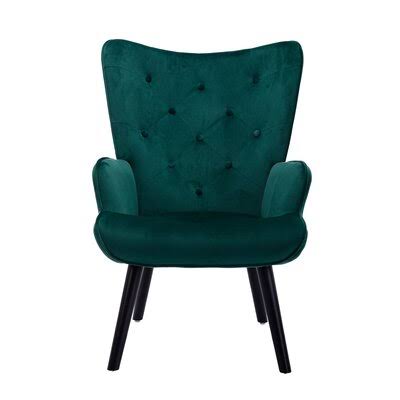 COOLMORE Accent Chair Living Room/Bed Room, Modern Leisure Chair Coffee Color Microfiber Fabric Mercer41 Fabric: Green 100% Line