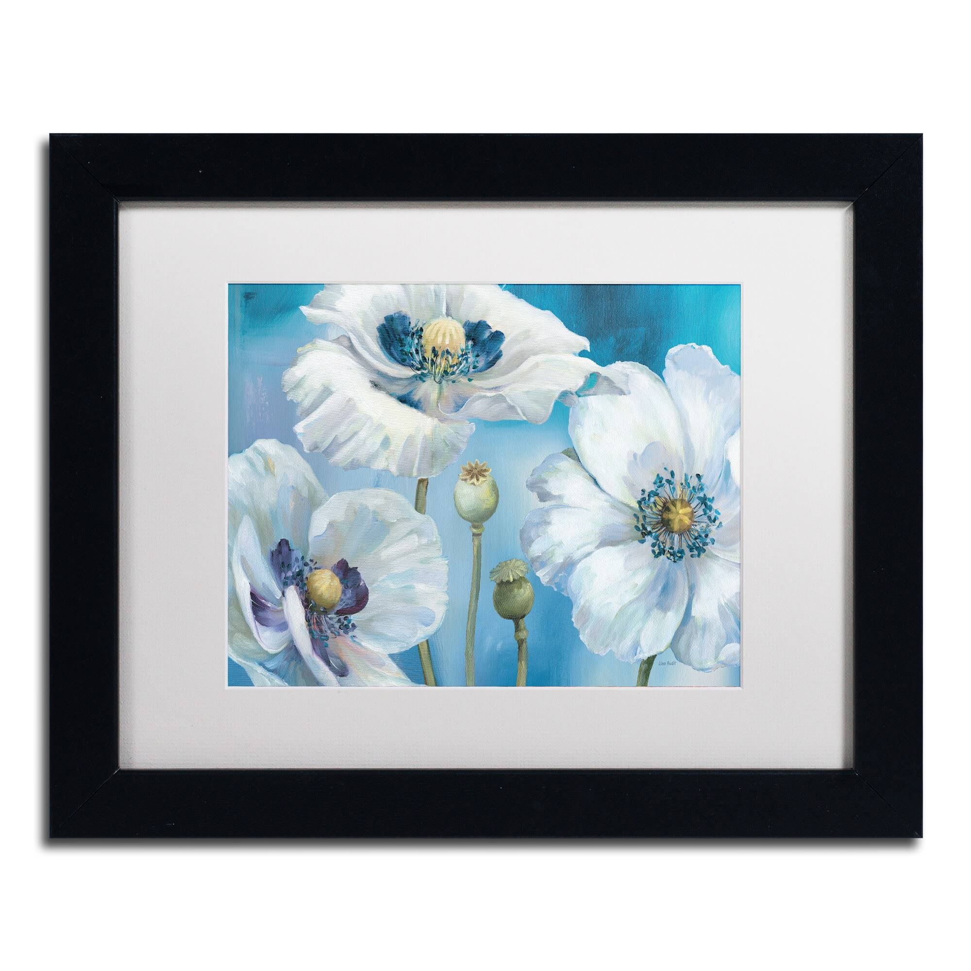Lisa Audit 'Blue Dance I' Matted Framed Art (16 x 20 Inches Black Frame), Trademark Fine Art