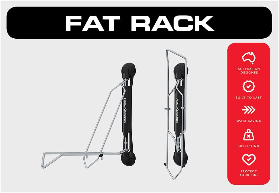 Steadyrack Bike Racks - Fat Rack - Wall Mounted Bike Rack Storage Solution for Your Home, Garage, or Bike Park - 2 Pack