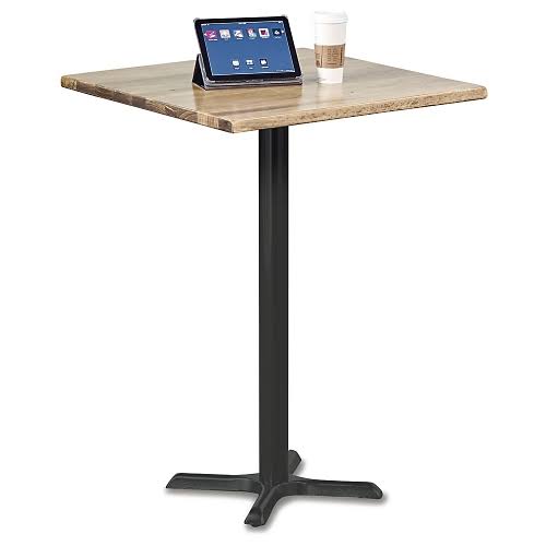 NBF Rustico Solid Wood Top Bar Height Table 36x22W Espresso Distressed Finish Wood Top/Black Base Signature Series (36S2025-SSAS