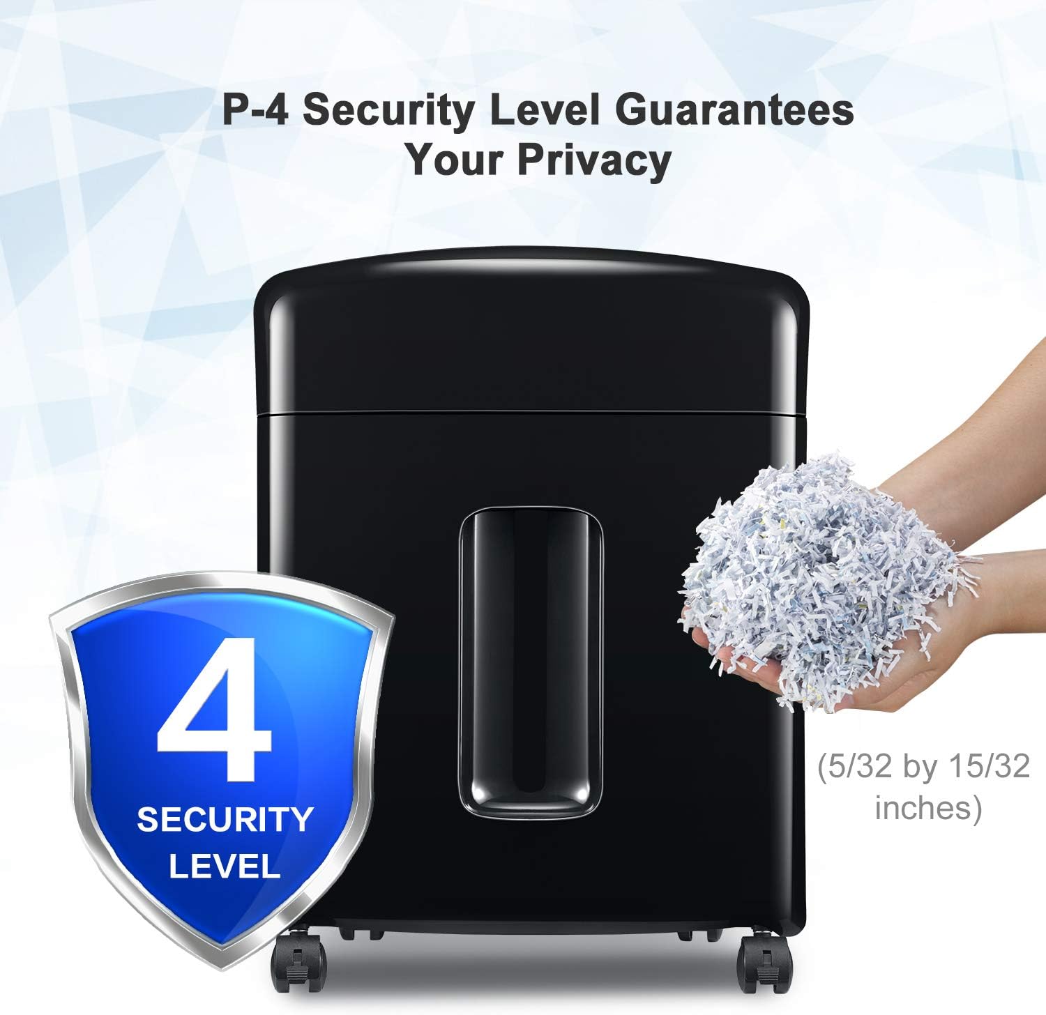 Bonsaii 10-Sheet High-Security Micro-Cut Paper Shredder, Credit Card/Staples/Clips Shredders for Office and Home Use, 3.5-Gallon Pullout Wastebasket with Large Transparent Window (C220-B) Pack of 2