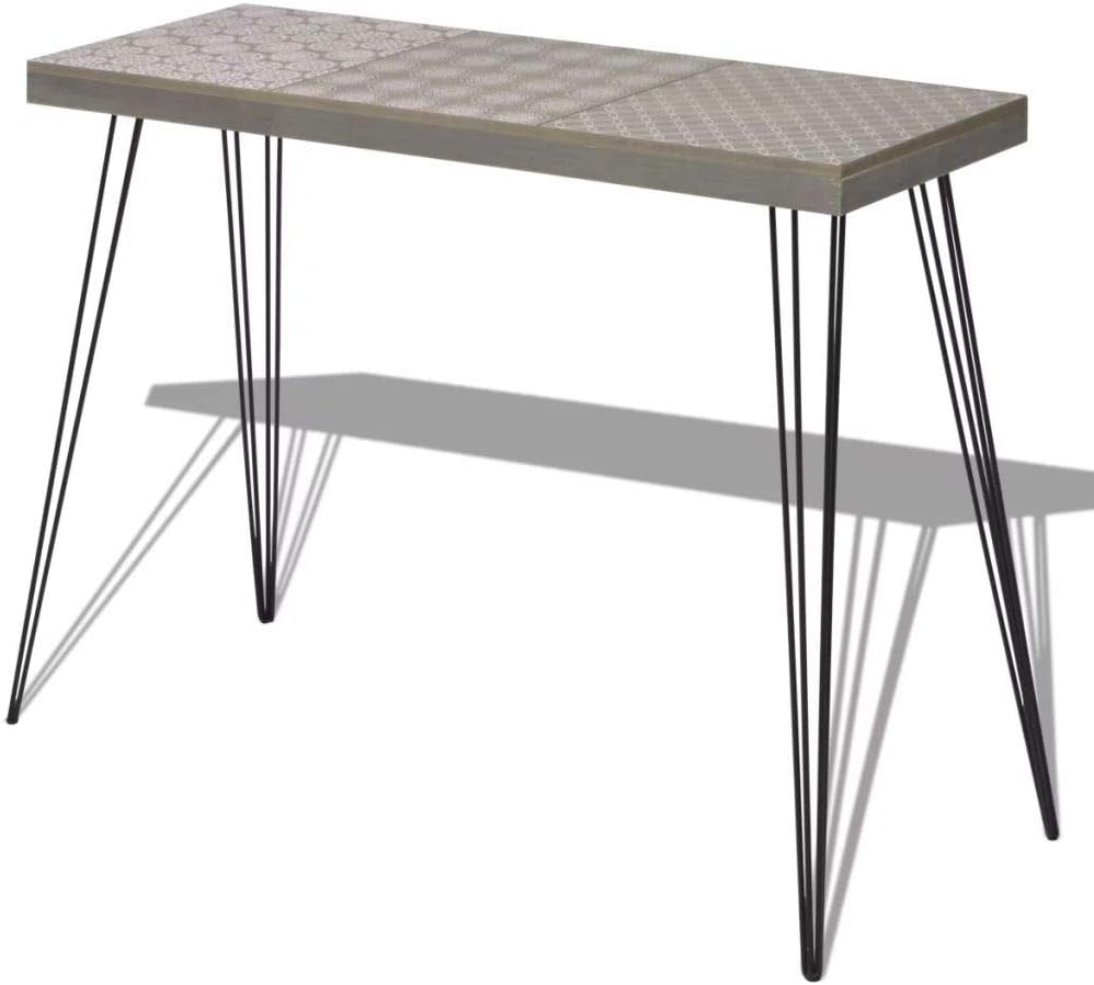 FAMIROSA Console Table 35.4x11.8x28 Gray Pack of 2